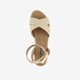 Dames espadrilles met sleehak wit beige