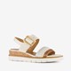 Dames sandalen met sleehak beige