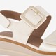 Dames sandalen met sleehak beige goud