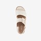 Dames sandalen met sleehak beige goud