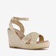 Blue Box dames espadrilles met hoge sleehak goud