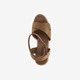 Dames espadrilles met hoge sleehak bruin