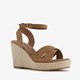 Blue Box dames espadrilles met hoge sleehak bruin