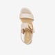 Dames sandalen met hak metallic roze