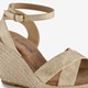 Dames espadrilles met hoge sleehak goud