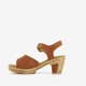 Dames sandalen met hak cognac