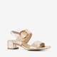 Dames sandalen met hak metallic roze