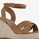 Dames espadrilles met hoge sleehak bruin