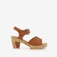 Dames sandalen met hak cognac