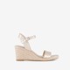 Espadrilles met sleehak metallic goud