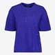 TwoDay oversized dames T-shirt met strass blauw