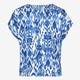 Dames T-shirt met print blauw wit