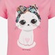 Meisjes T-shirt met kat en strik roze
