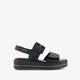 Dames sandalen met sleehak zwart