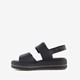 Dames sandalen met sleehak zwart