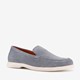 Suede heren instappers lichtblauw