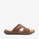 Leren heren slippers cognac
