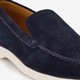 Suede heren instappers donkerblauw