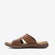 Leren heren slippers cognac