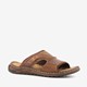 Leren heren slippers cognac