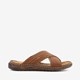 Leren heren slippers cognac bruin