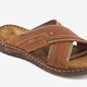 Leren heren slippers cognac bruin