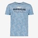 Heren T-shirt met print en opdruk blauw