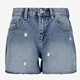 Meisjes denim short met madeliefjes