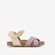 Leren meisjes bio slippers paars goud