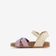 Leren meisjes bio slippers paars goud