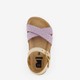 Leren meisjes bio slippers paars goud