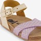 Leren meisjes bio slippers paars goud