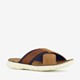 Leren heren slippers cognac bruin