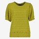 Dames top met broderie groen