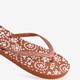 Dames slippers met print en glitters bruin