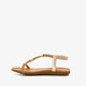 Dames sandalen goud met glittersteentjes