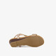 Dames sandalen met sleehak champagne