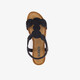 Dames sandalen met sleehak zwart