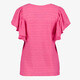Dames T-shirt met ruches mouwen roze
