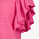 Dames T-shirt met ruches mouwen roze