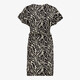 Dames jurk met print zwart beige