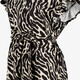 Dames jurk met print zwart beige