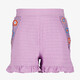 Meisjes short met geborduurde bloemen lila