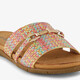 Gekleurde dames slippers met gesp goud