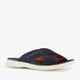 Leren heren slippers cognac blauw