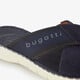 Leren heren slippers cognac blauw