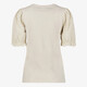 Dames T-shirt met geborduurde mouwen beige
