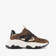 Dames dad sneakers met panterprint zwart