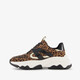 Dames dad sneakers met panterprint zwart