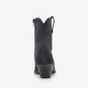 Suede dames western laarzen zwart